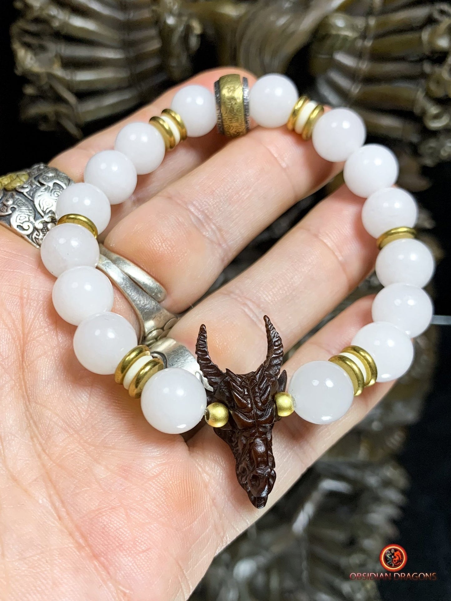 Bracelet Dragon en Jade - Protection Feng Shui | obsidian dragons