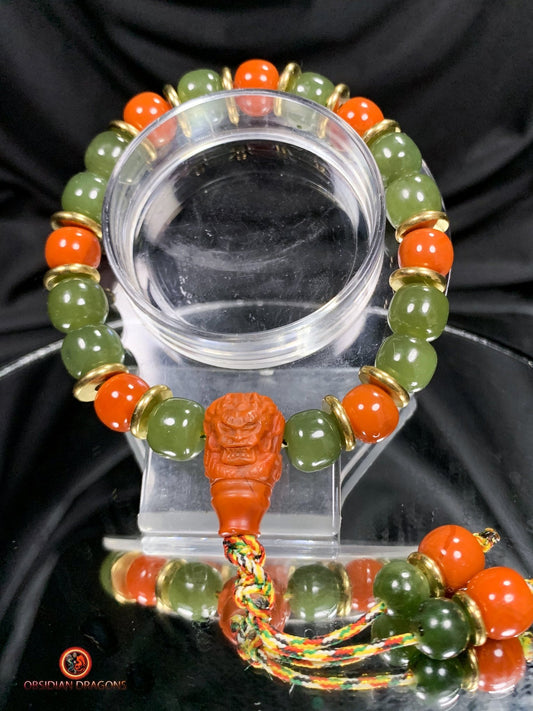 Bracelet dragon en jade - agate - Puissance et sagesse | obsidian dragons