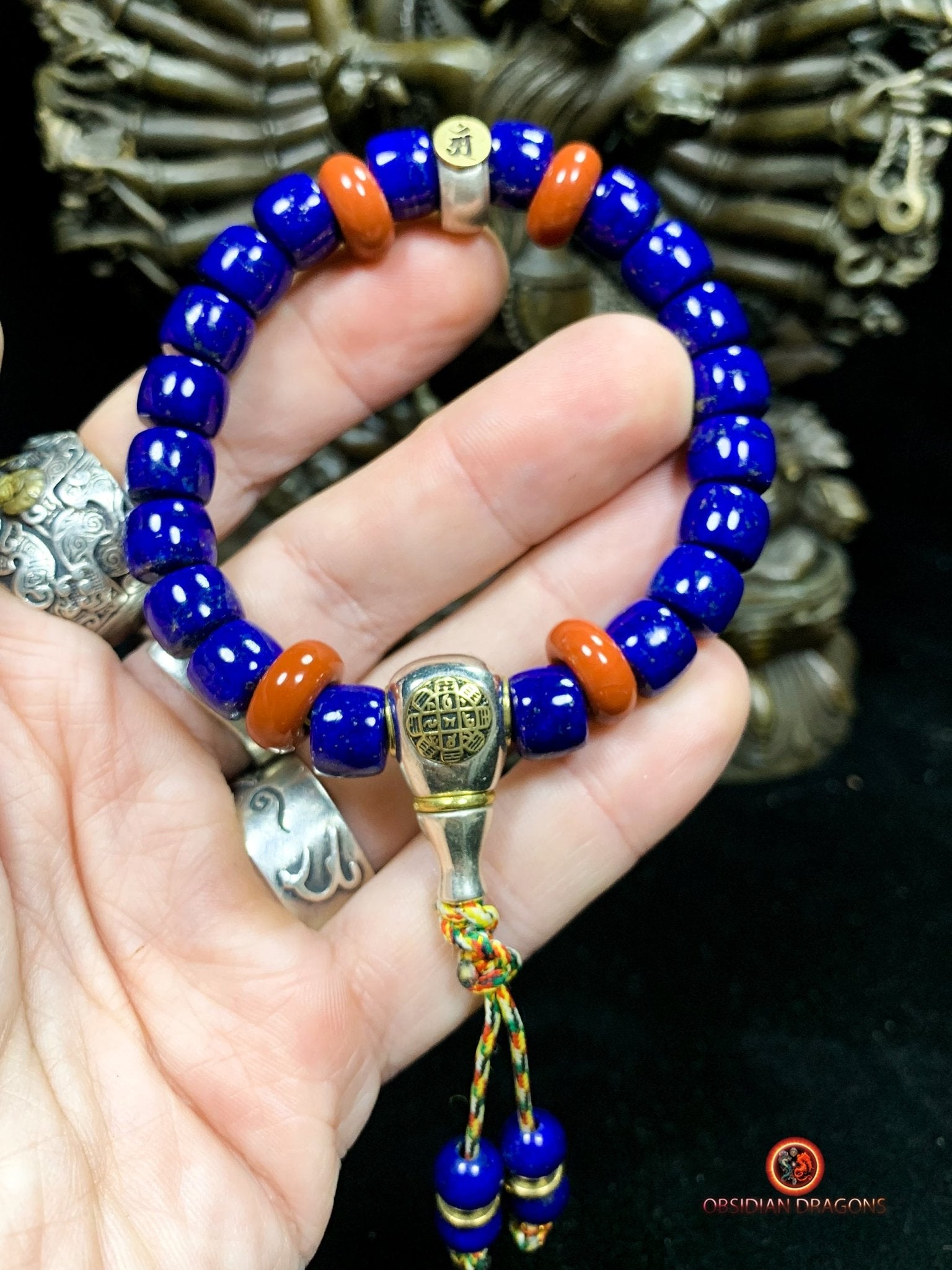 Bracelet en Lapis Lazuli - Protection Bouddhiste - Talisman AM | obsidian dragons