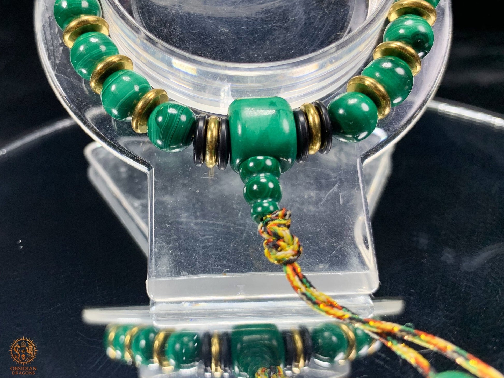 Bracelet en Malachite Naturelle - Mala tibétain de poignet | obsidian dragons