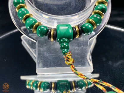 Bracelet en Malachite Naturelle - Mala tibétain de poignet | obsidian dragons