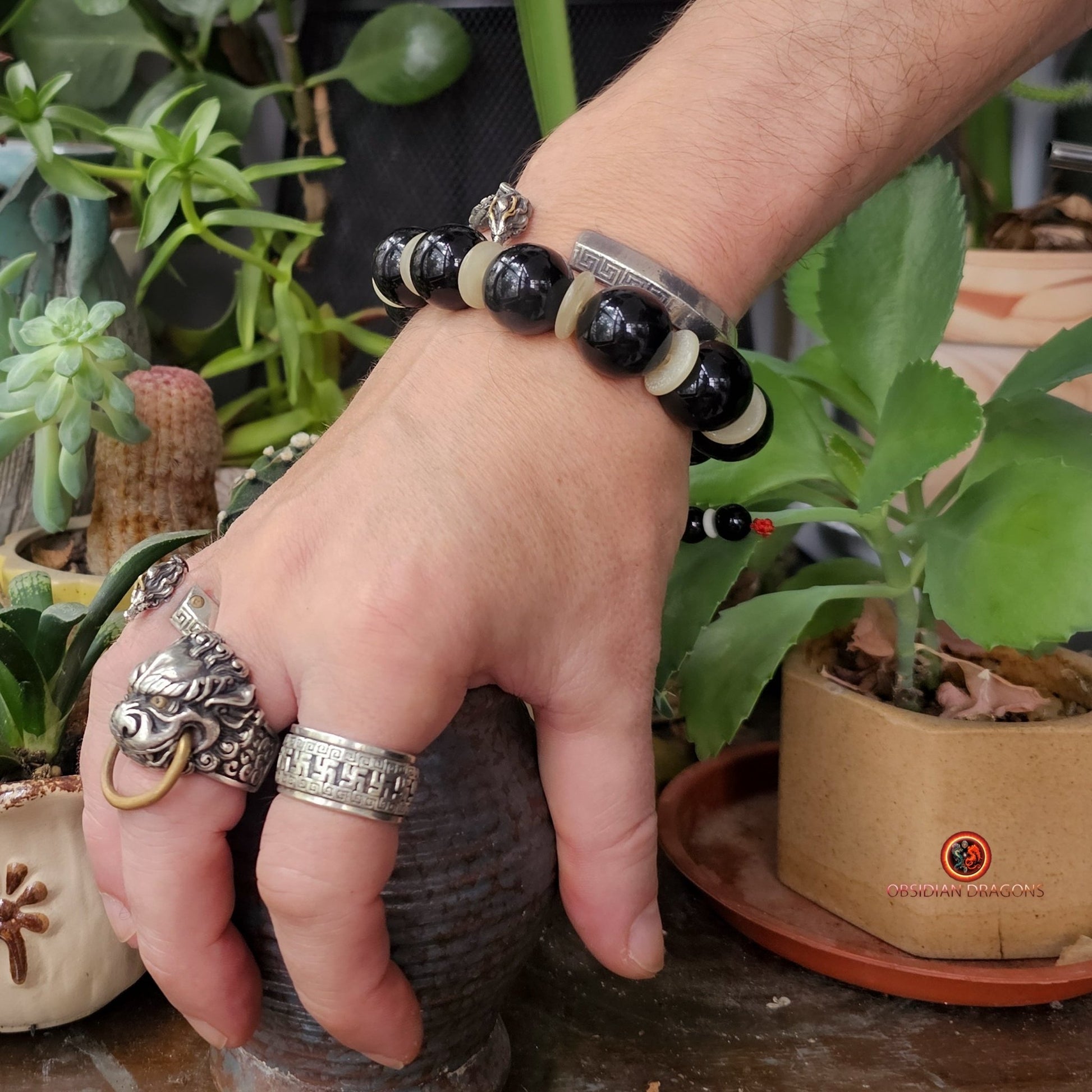 Bracelet en Obsidienne oeil Céleste - Énergie du Dragon | obsidian dragons