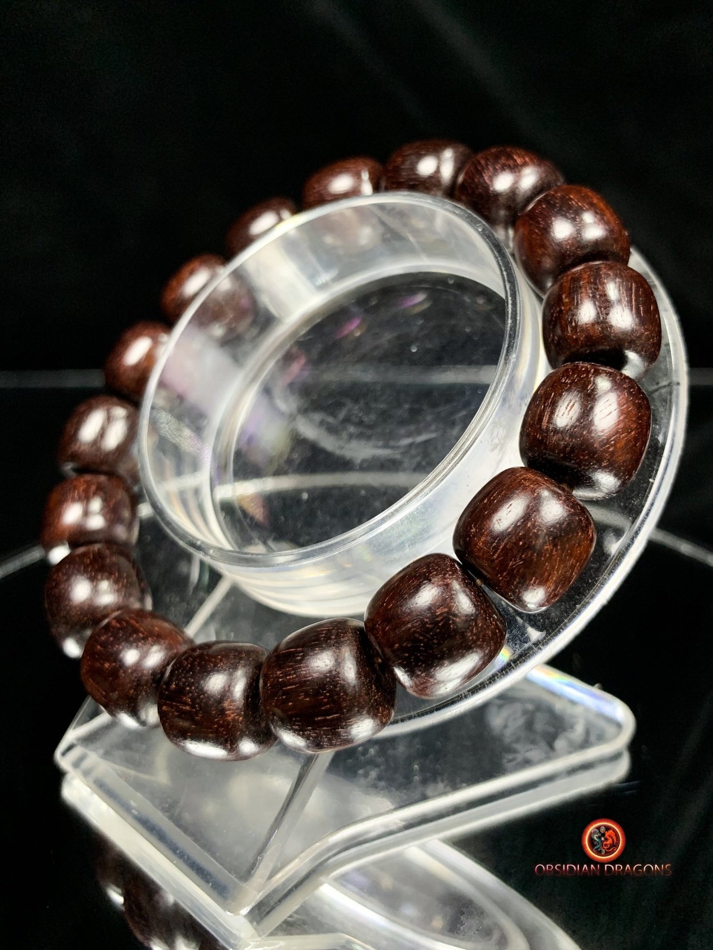 Bracelet en Santal Rouge - Protection et Énergie Positive | obsidian dragons