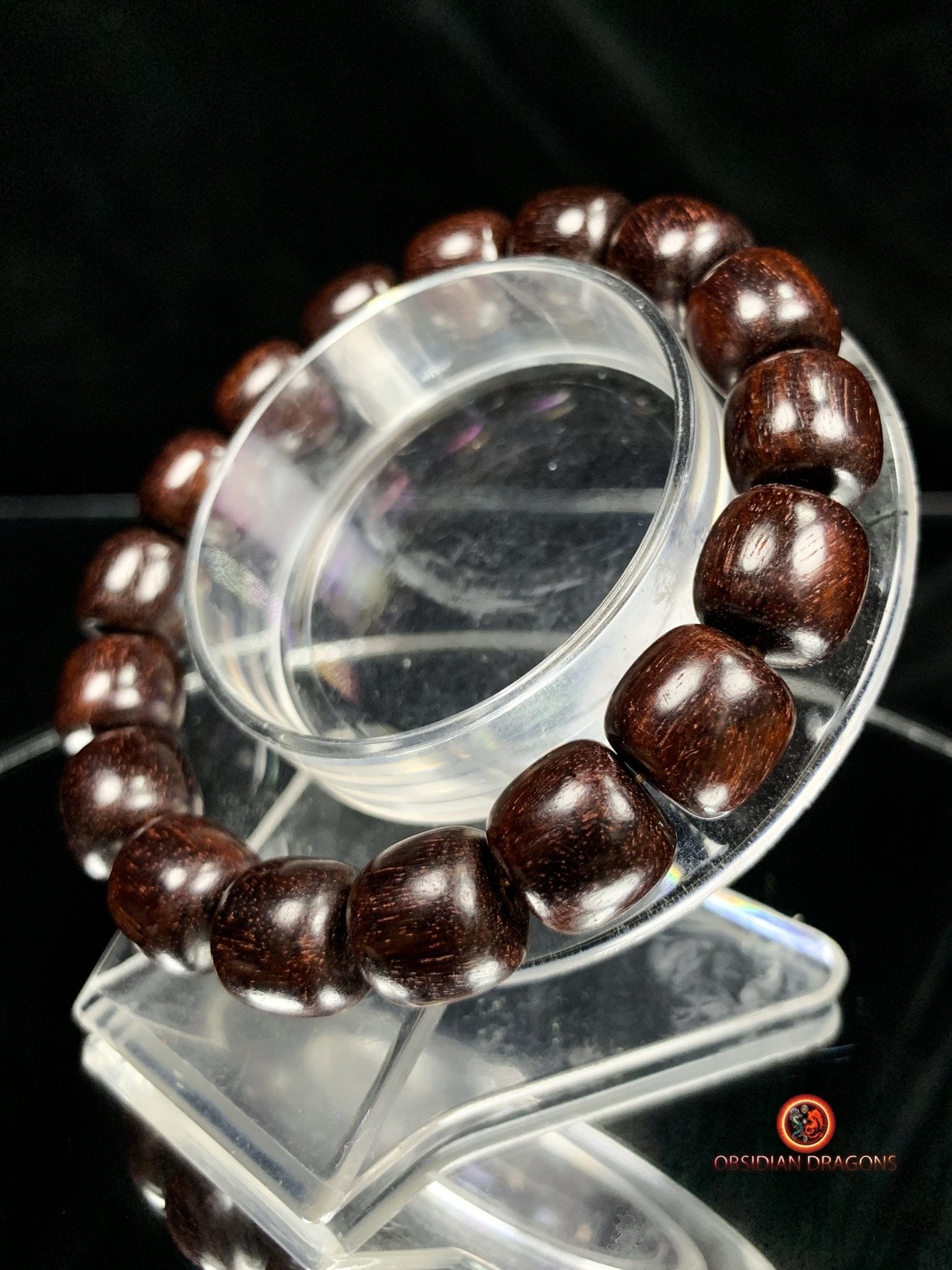 Bracelet en Santal Rouge - Protection et Énergie Positive | obsidian dragons