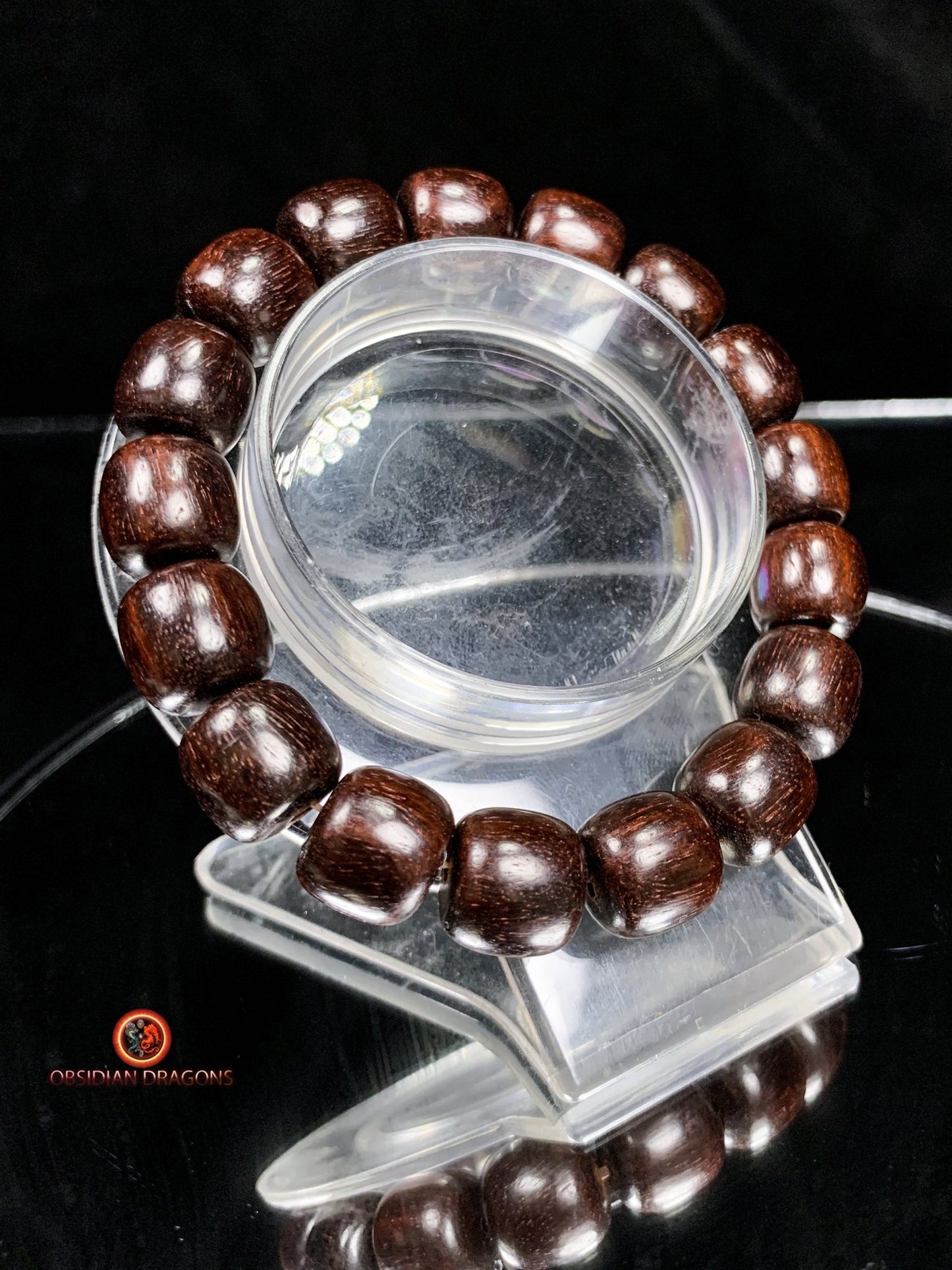 Bracelet en Santal Rouge - Protection et Énergie Positive | obsidian dragons