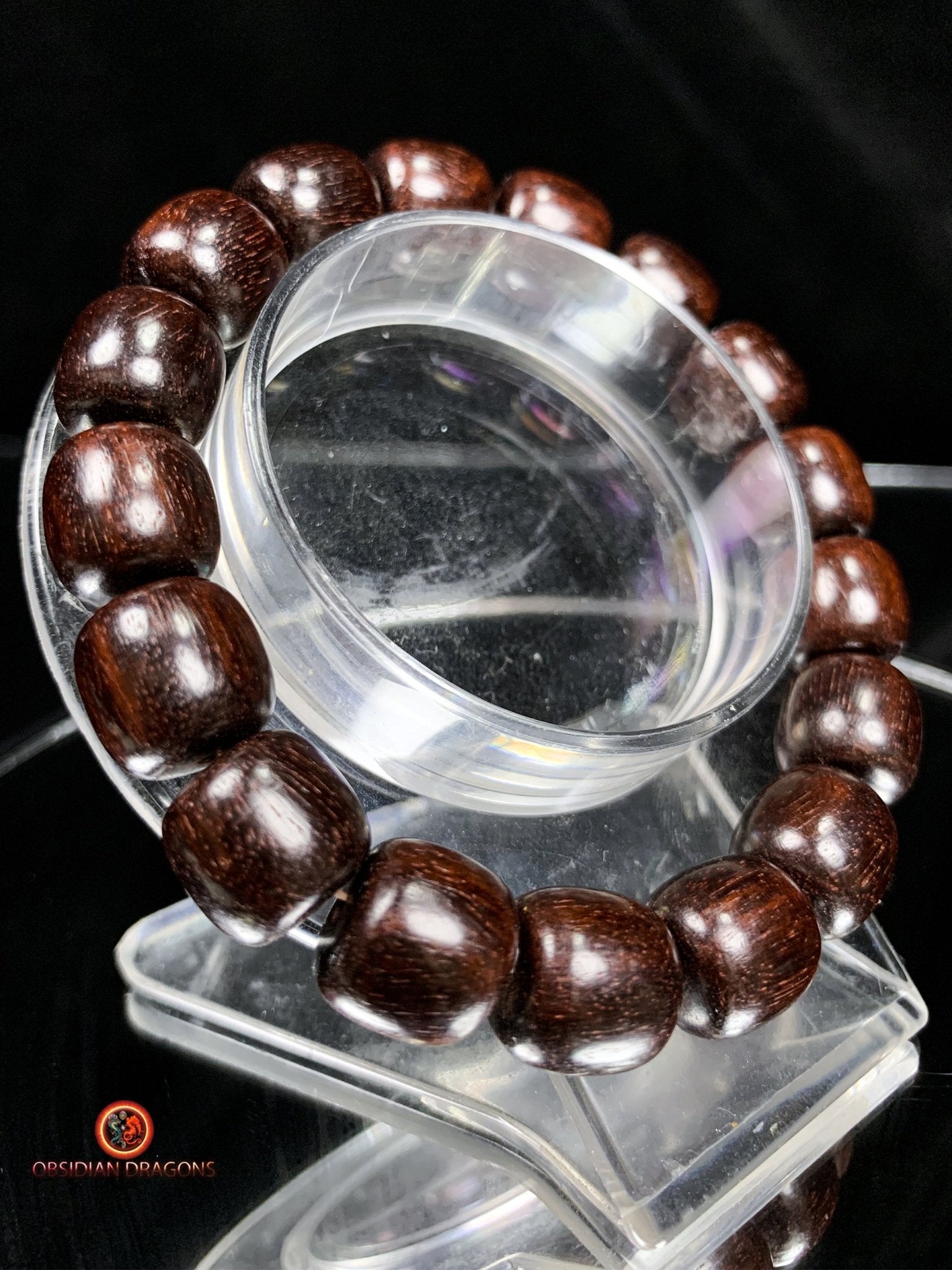 Bracelet en Santal Rouge - Protection et Énergie Positive | obsidian dragons