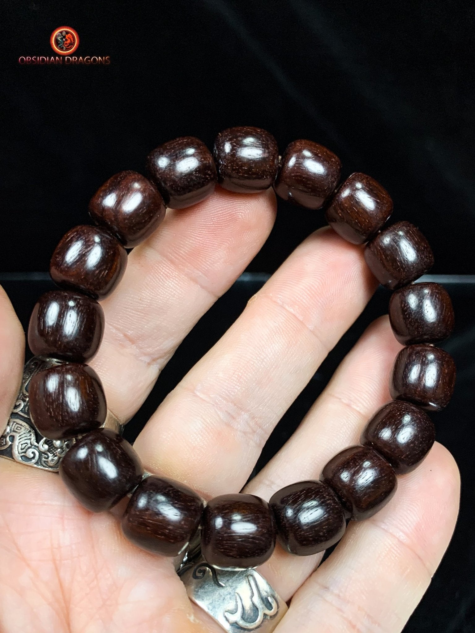 Bracelet en Santal Rouge - Protection et Énergie Positive | obsidian dragons