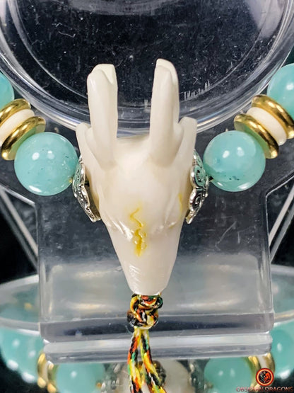 Bracelet en amazonite - Nacre - Gazelle du Dharmachakra | obsidian dragons