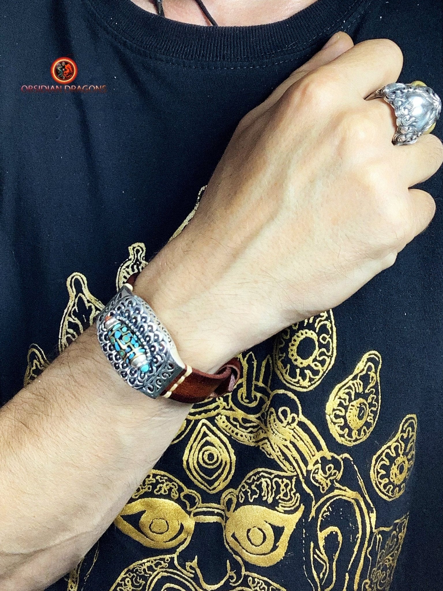 Bracelet Tibétain- DZI à 9 Yeux - Expulser le Mal | obsidian dragons