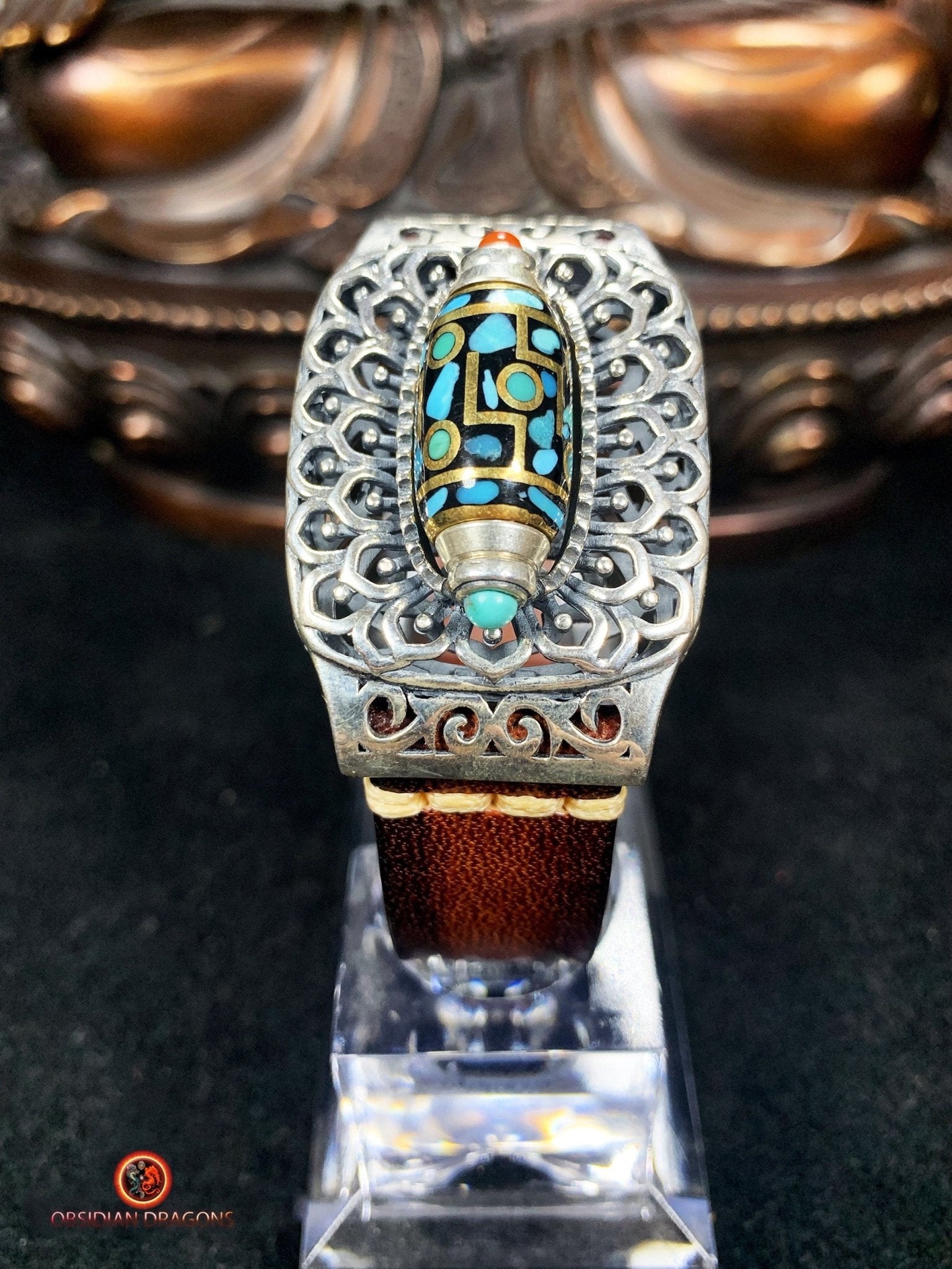 Bracelet Tibétain- DZI à 9 Yeux - Expulser le Mal | obsidian dragons