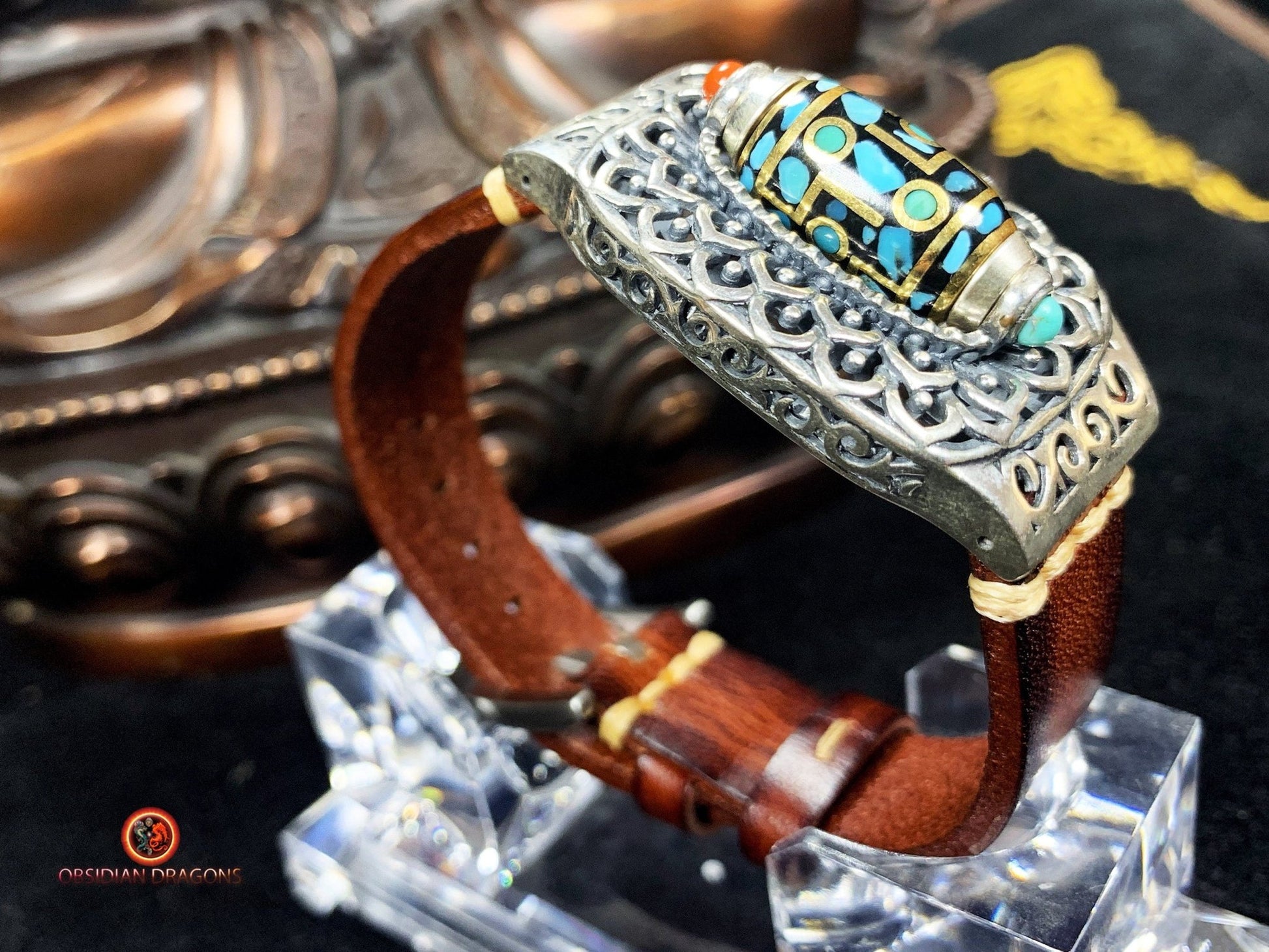 Bracelet Tibétain- DZI à 9 Yeux - Expulser le Mal | obsidian dragons