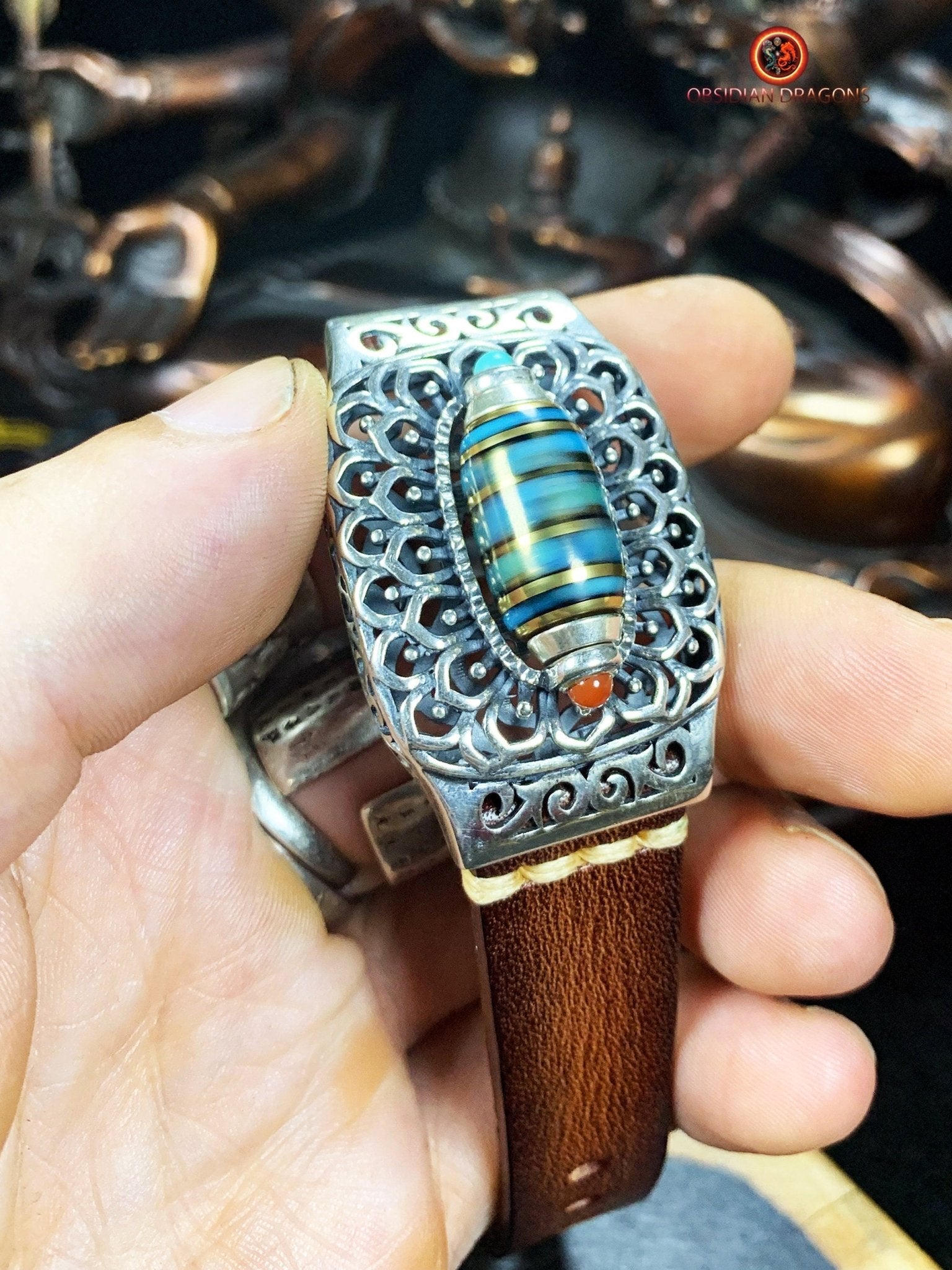Bracelet Tibétain- DZI à 9 Yeux - Expulser le Mal | obsidian dragons