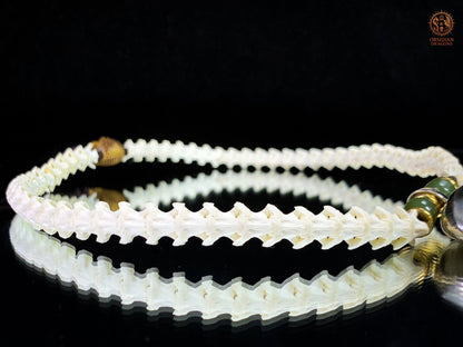 Collier Dent de Mégalodon – Vertèbres de Serpent – Collier Chaman - obsidian dragons