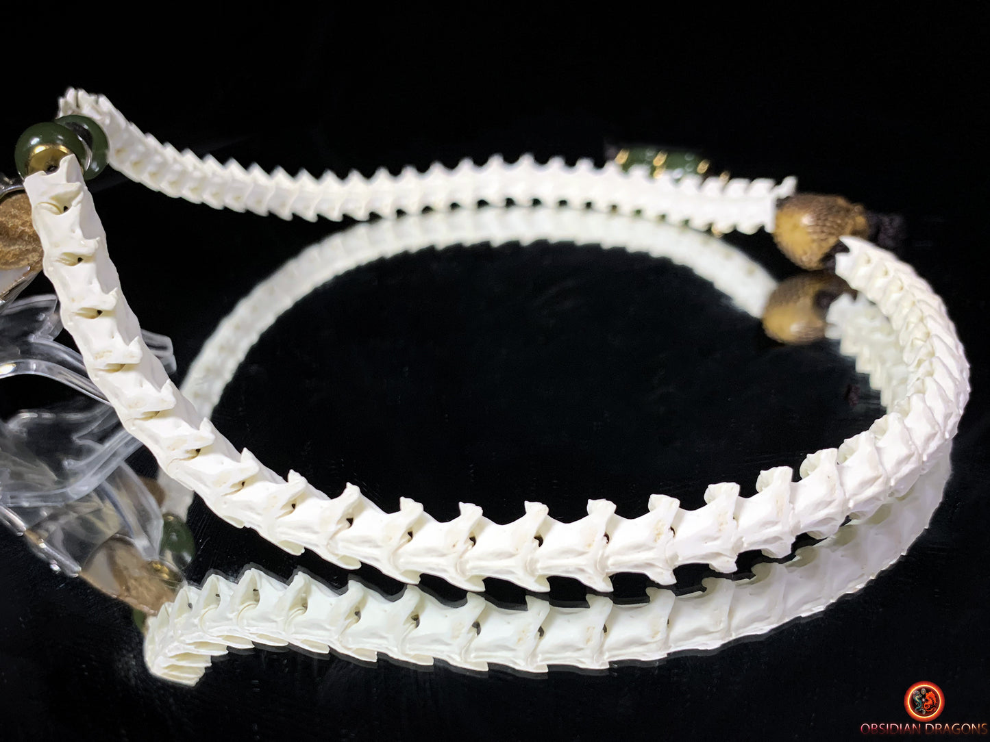 Collier Dent de Mégalodon et Vertèbres de Serpent – Collier Totem | obsidian dragons
