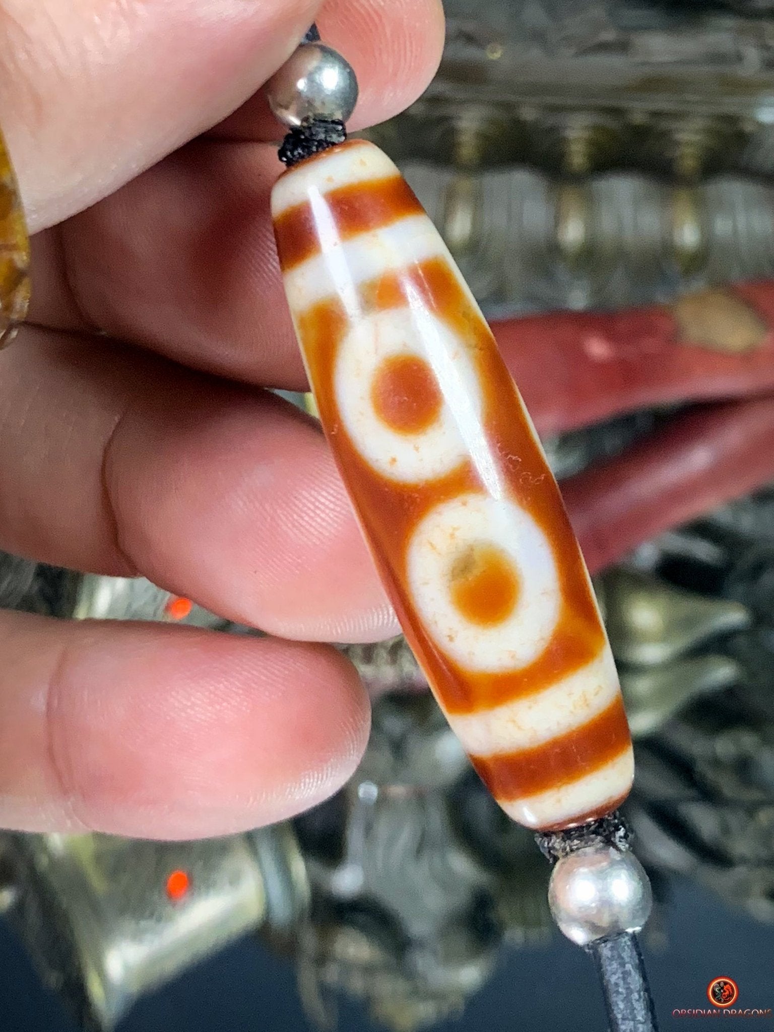 Collier Dzi à 5 Yeux Authentique – Harmonie et Sagesse Spirituelle | obsidian dragons