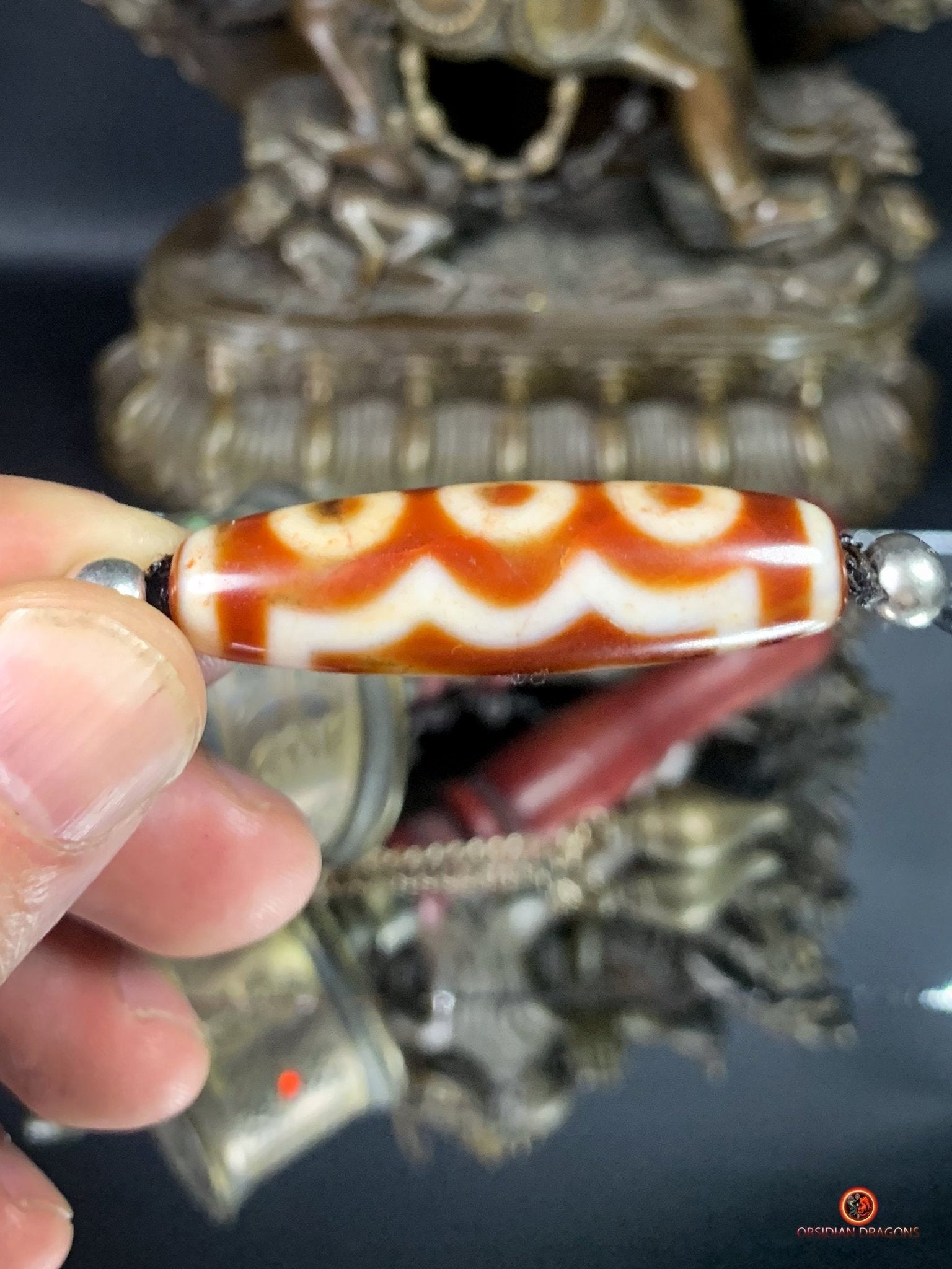 Collier Dzi à 5 Yeux Authentique – Harmonie et Sagesse Spirituelle | obsidian dragons