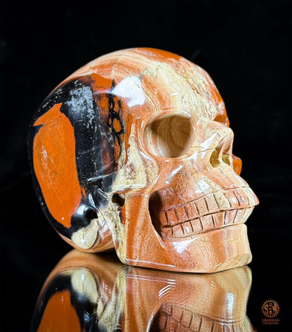 Crâne en Jaspe Rouge – Sculpture en Pierre Naturelle – Pièce Unique | obsidian dragons