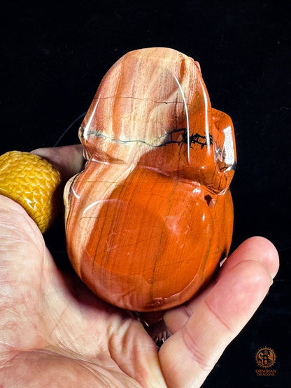 Crâne en Jaspe Rouge – Sculpture en Pierre Naturelle – Pièce Unique