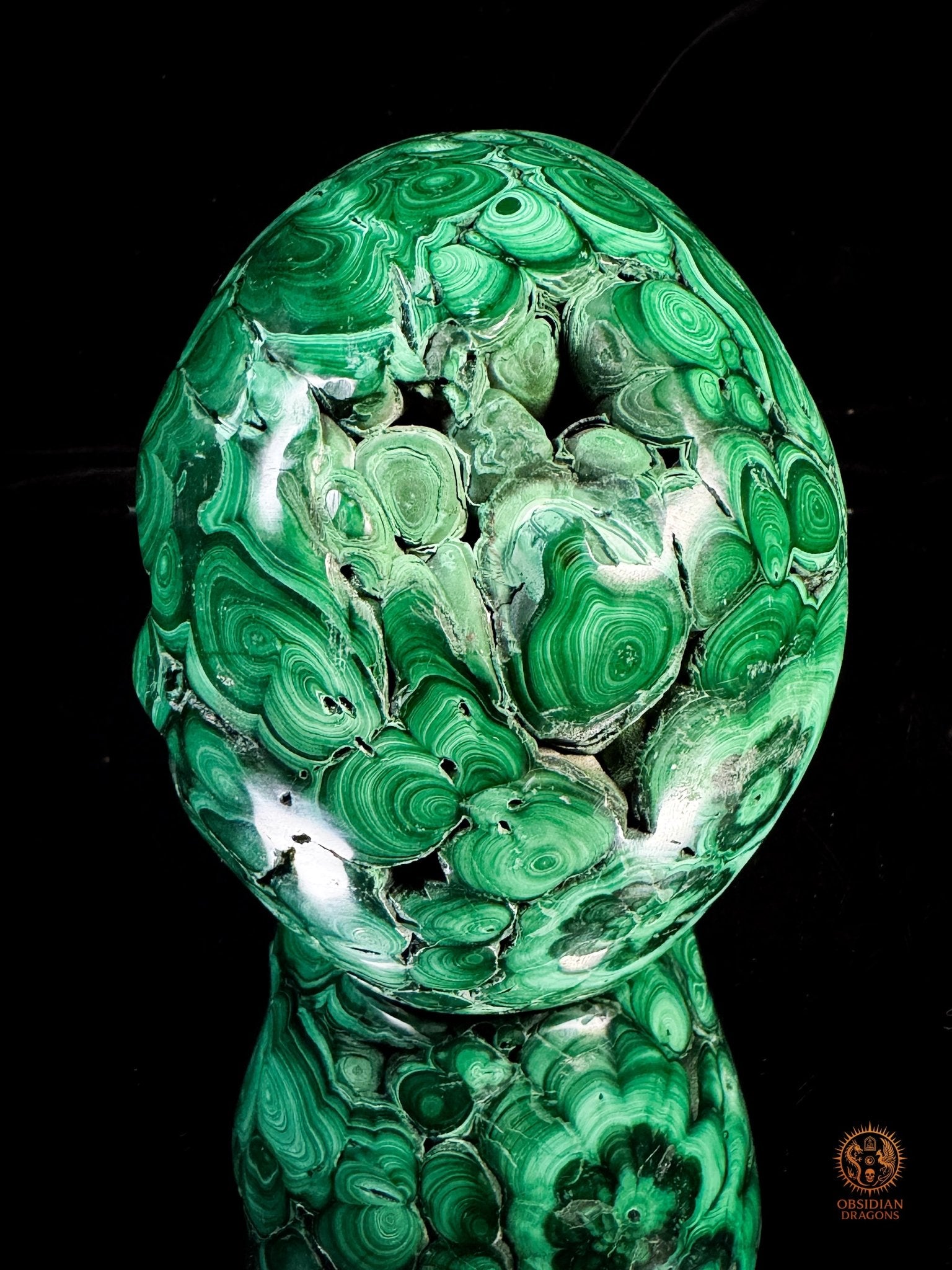 Crâne en Malachite Naturelle 3kg - Rare et exceptionnel | obsidian dragons