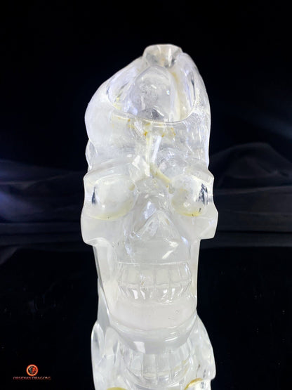 Crâne de Cristal Ailé - Encensoir en Cristal de Roche Pur | obsidian dragons