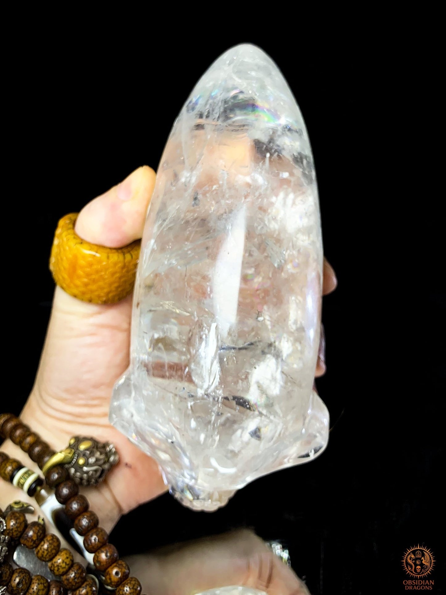 Crâne de Cristal Alien en Cristal de Roche – Éclat Stellaire