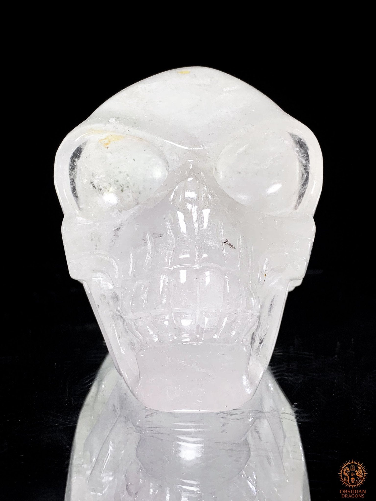 Crâne de Cristal Alien en Quartz Lodolite – Reflets Cosmiques | obsidian dragons