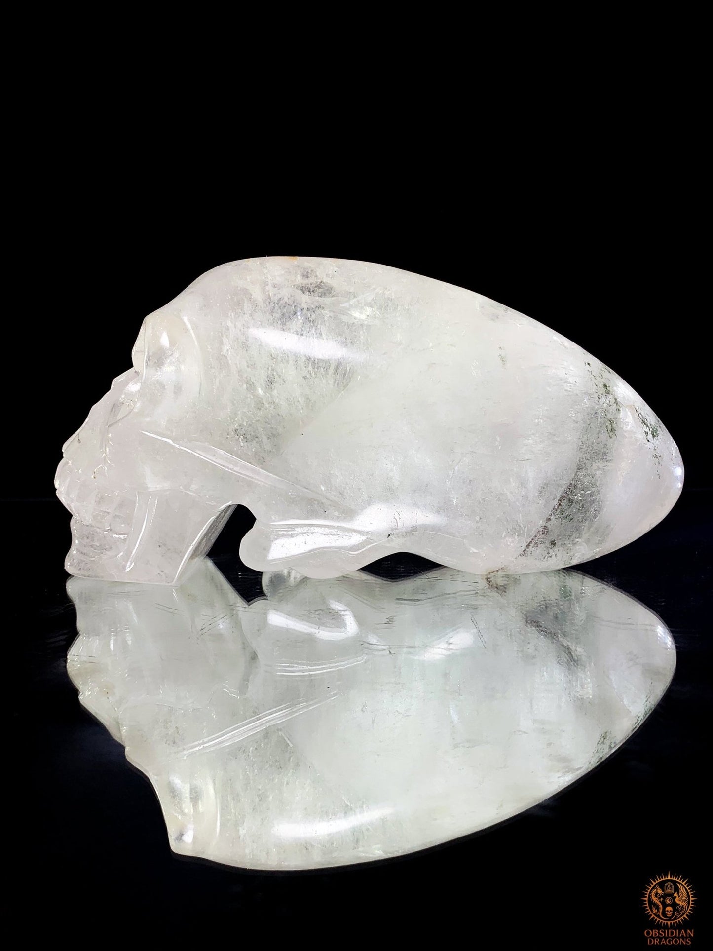 Crâne de Cristal Alien en Quartz Lodolite – Reflets Cosmiques | obsidian dragons