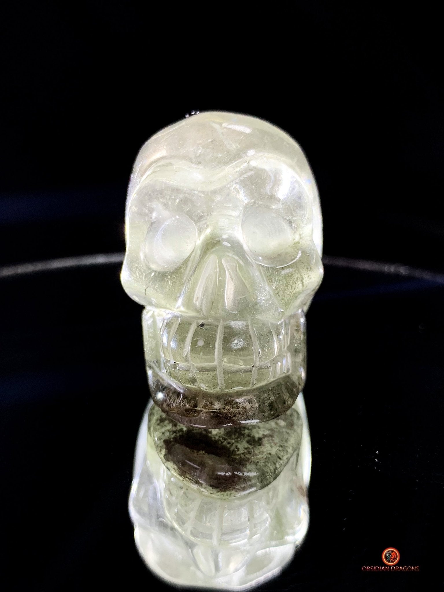 Crâne de cristal allongé - Quartz chlorite - Énergie | obsidian dragons