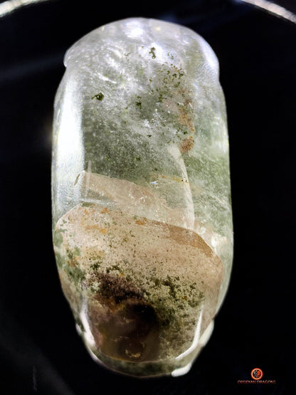 Crâne de cristal allongé - Quartz chlorite - Protection | obsidian dragons