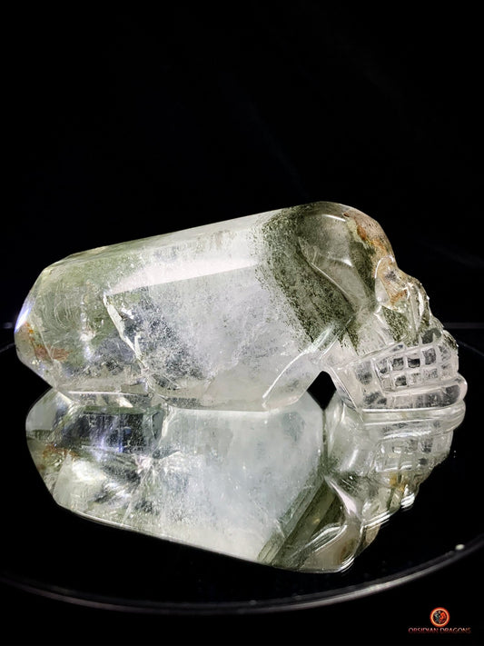 Crâne de cristal allongé - Quartz chlorite - Purification | obsidian dragons