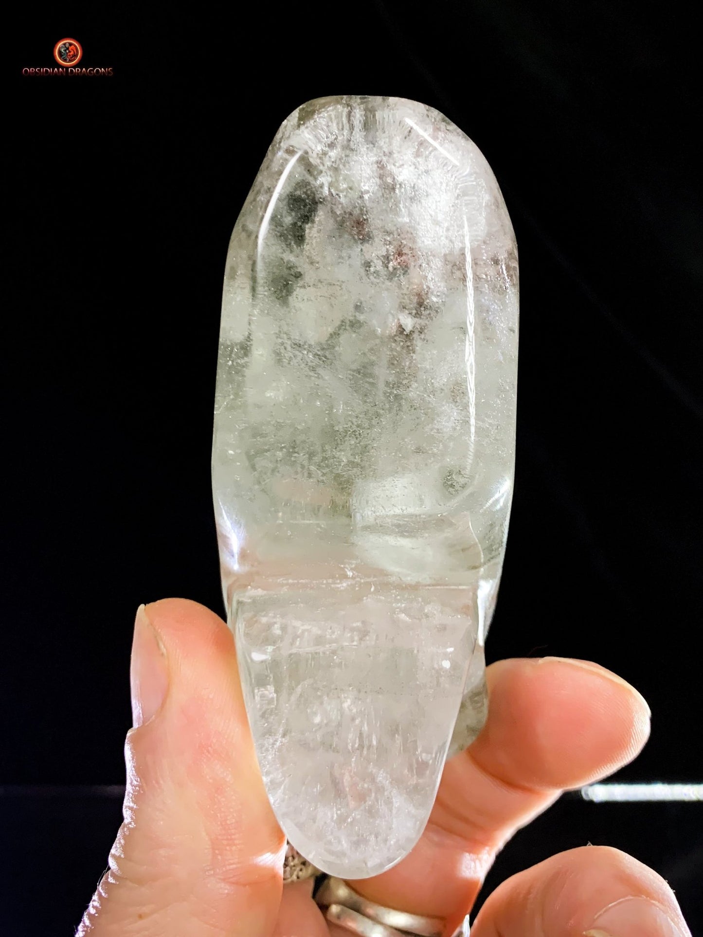 Crâne de cristal allongé - Quartz fantôme - Énergies | obsidian dragons