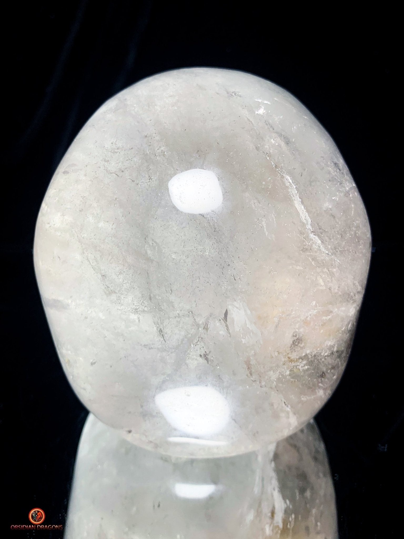 Crâne de Cristal Colossal en Quartz Lodolite – Exceptionnel | obsidian dragons