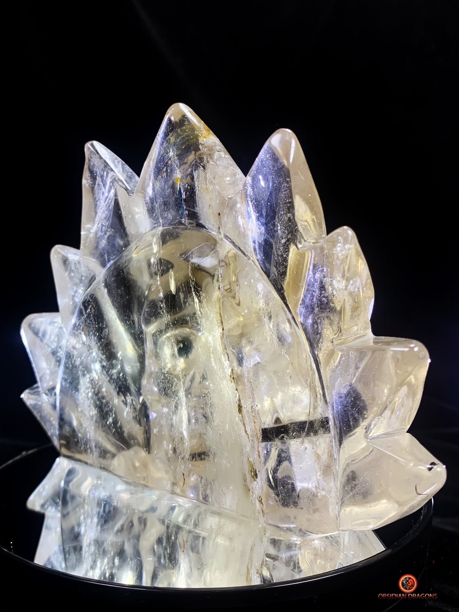 Crâne de Cristal Couronné - Cristal de Roche Naturel | obsidian dragons