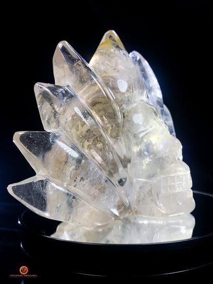 Crâne de Cristal Couronné - Cristal de Roche Naturel | obsidian dragons