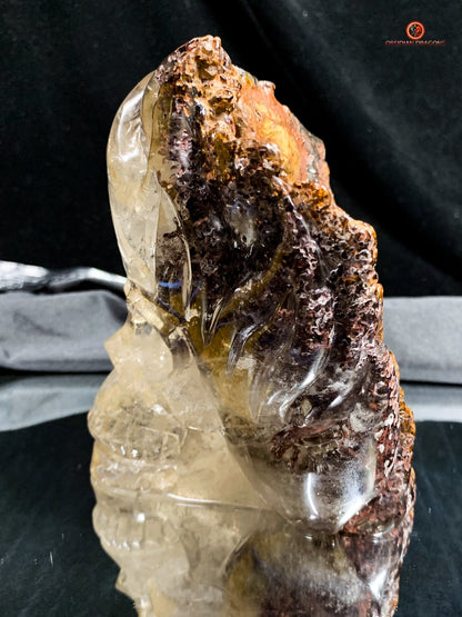 Crâne de Cristal Enflammé - Cristal de Roche Chlorite | obsidian dragons