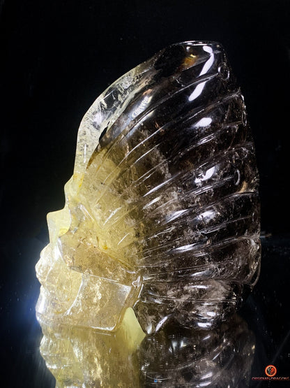 Crâne de Cristal Fontaine à Encens – Quartz Fumé & Cristal | obsidian dragons