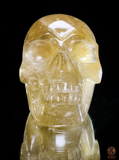 Crâne de Cristal Quartz Fumé Naturel – Reflets Arc-en-Ciel | obsidian dragons