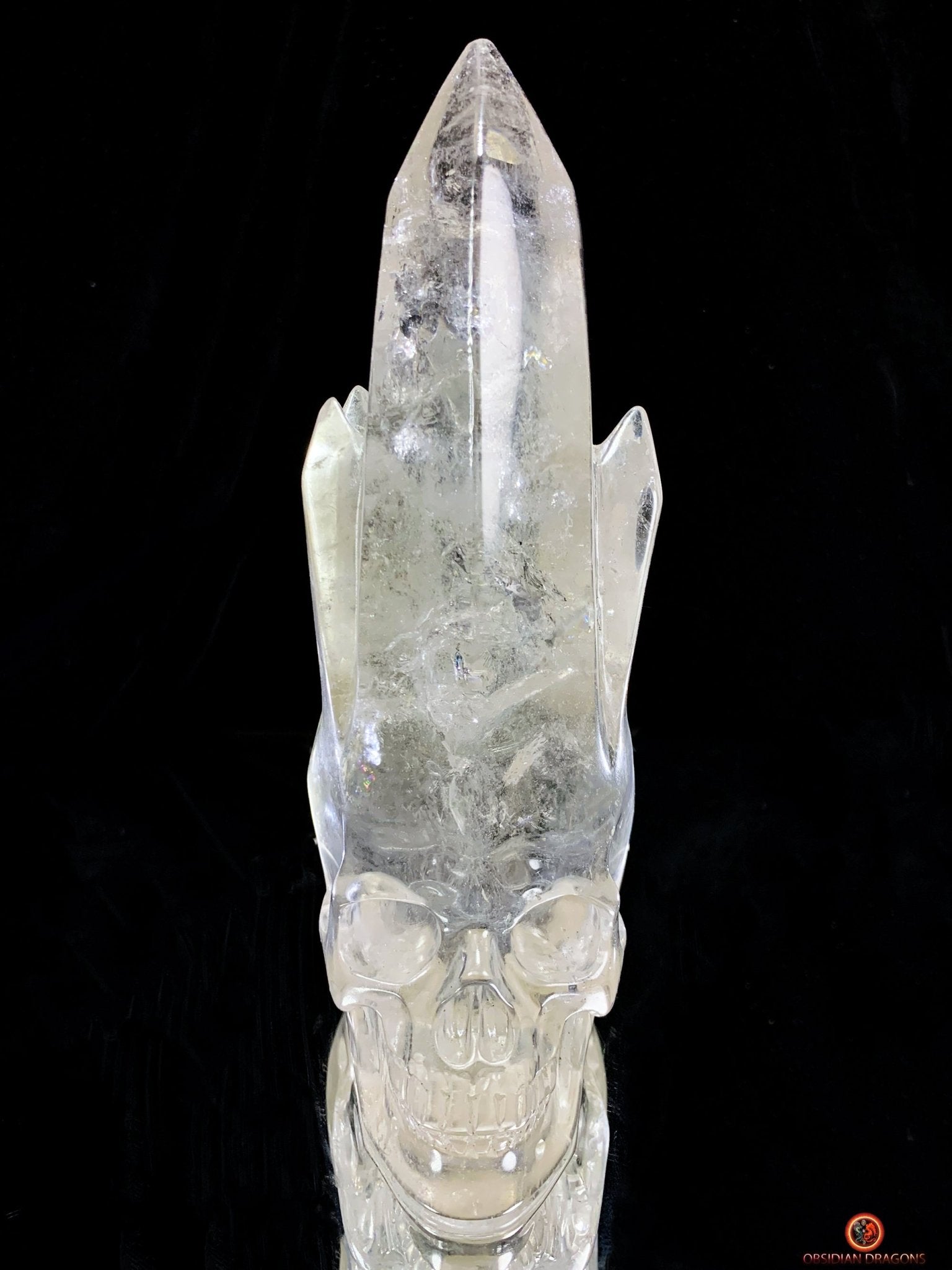Crâne de Cristal - cristal de roche - Crâne à Pointes de Cristal | obsidian dragons