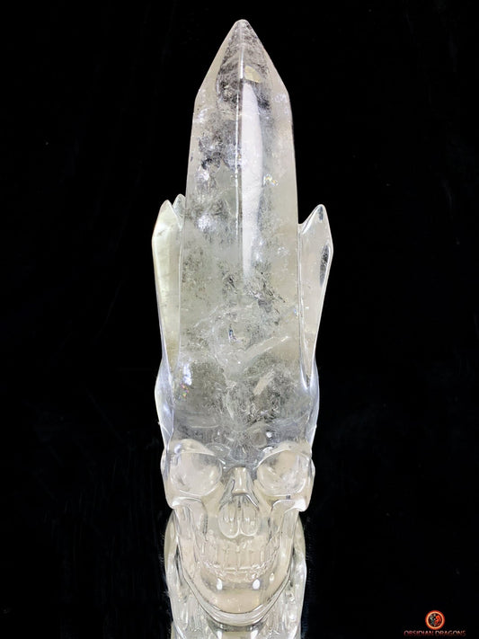 Crâne de Cristal - cristal de roche - Crâne à Pointes de Cristal | obsidian dragons