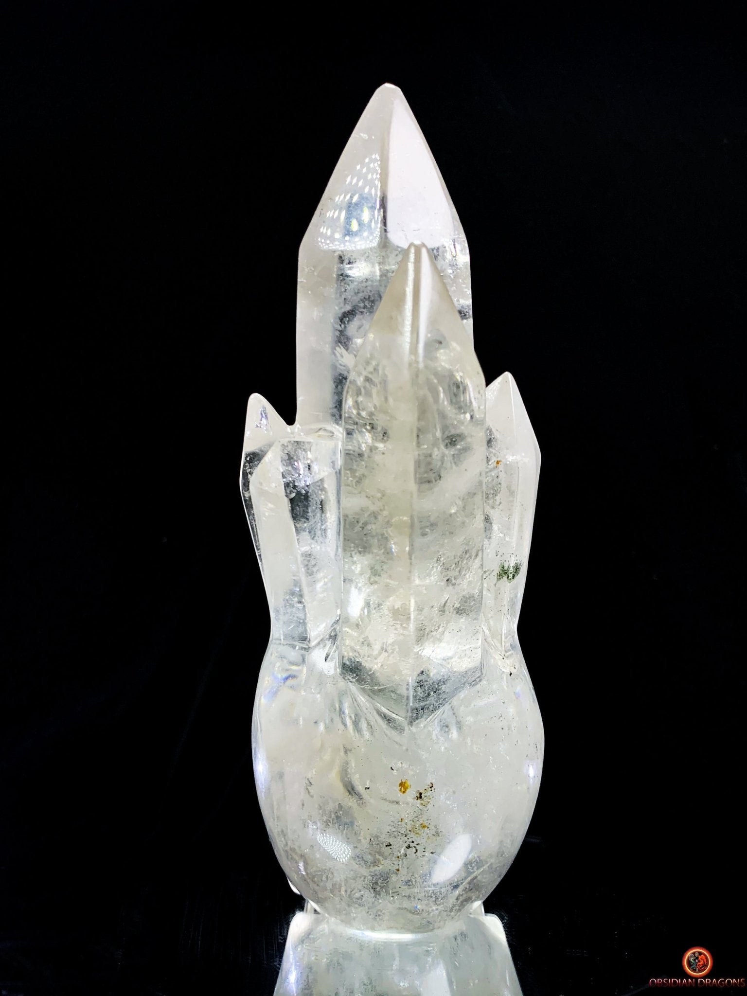 Crâne de Cristal - cristal de roche - Crâne à Pointes de Cristal | obsidian dragons