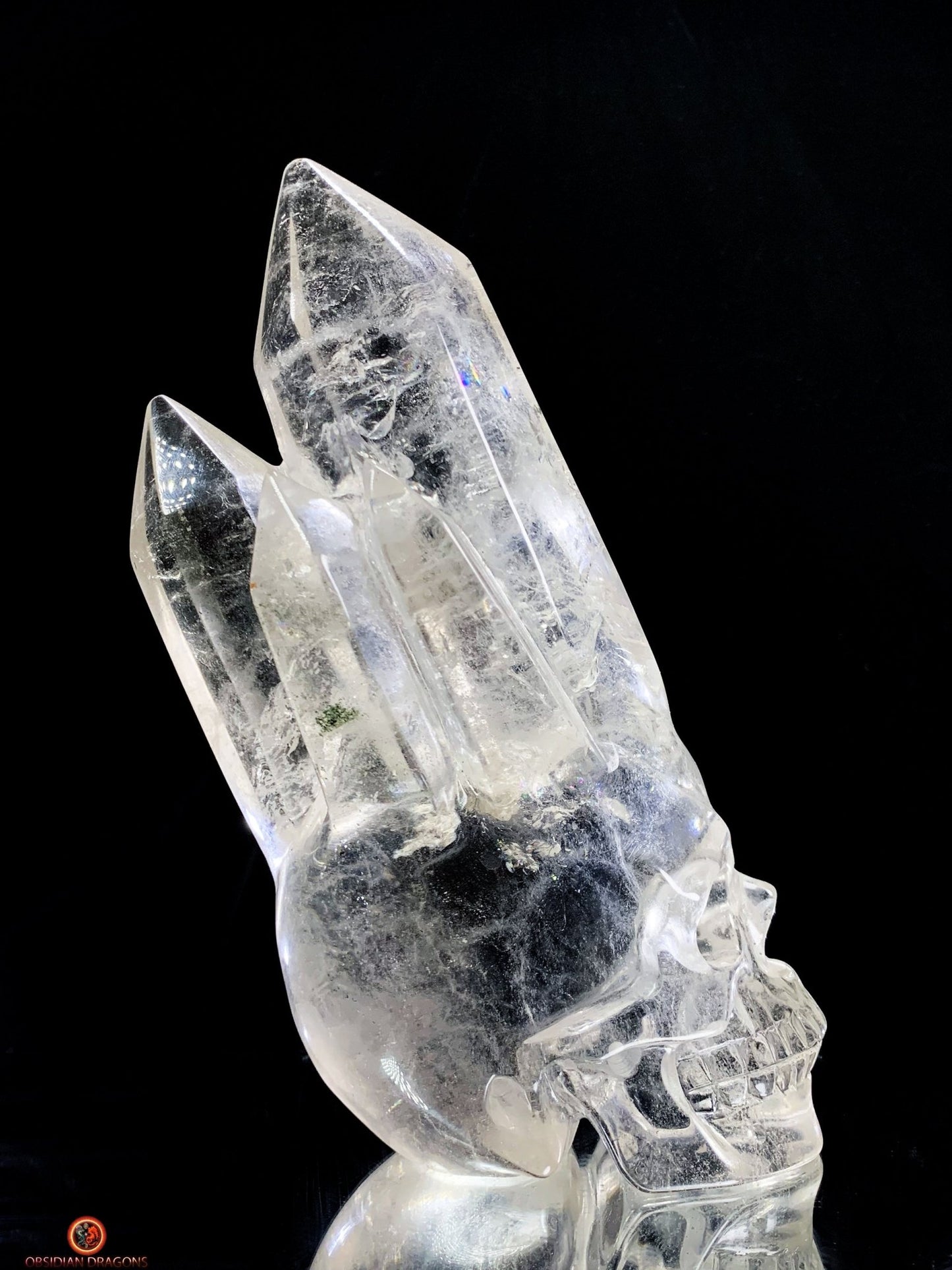 Crâne de Cristal - cristal de roche - Crâne à Pointes de Cristal