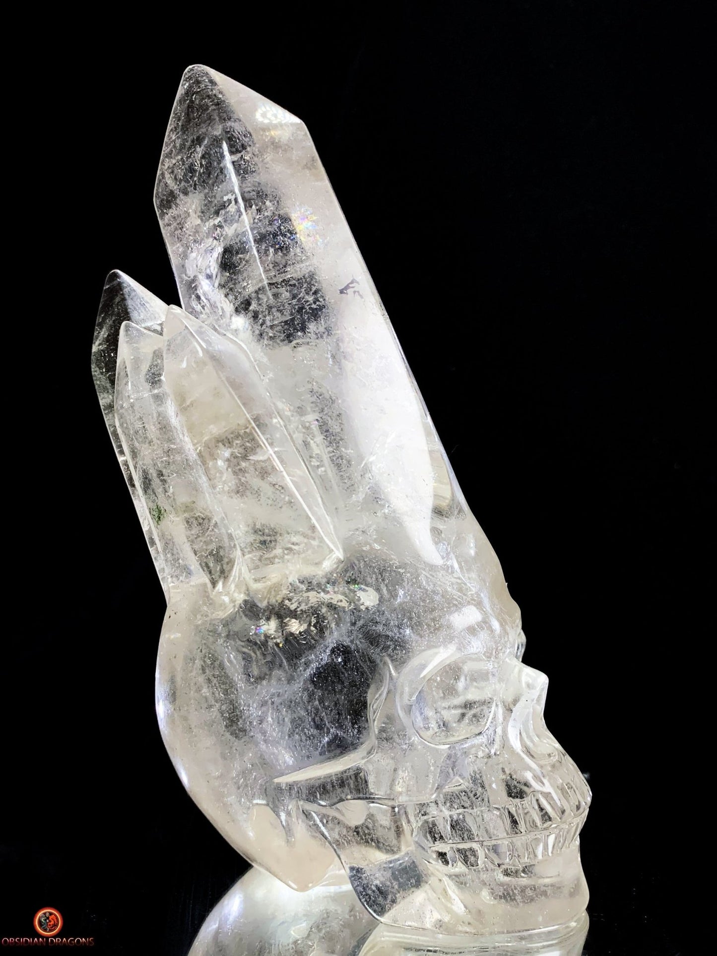 Crâne de Cristal - cristal de roche - Crâne à Pointes de Cristal