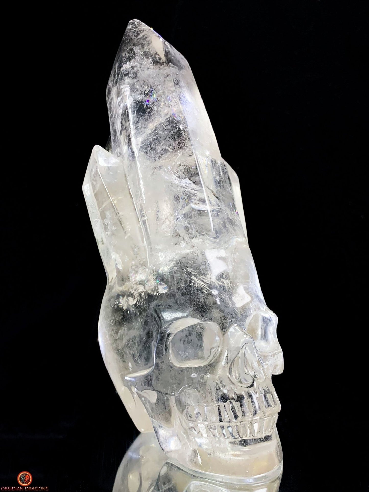 Crâne de Cristal - cristal de roche - Crâne à Pointes de Cristal