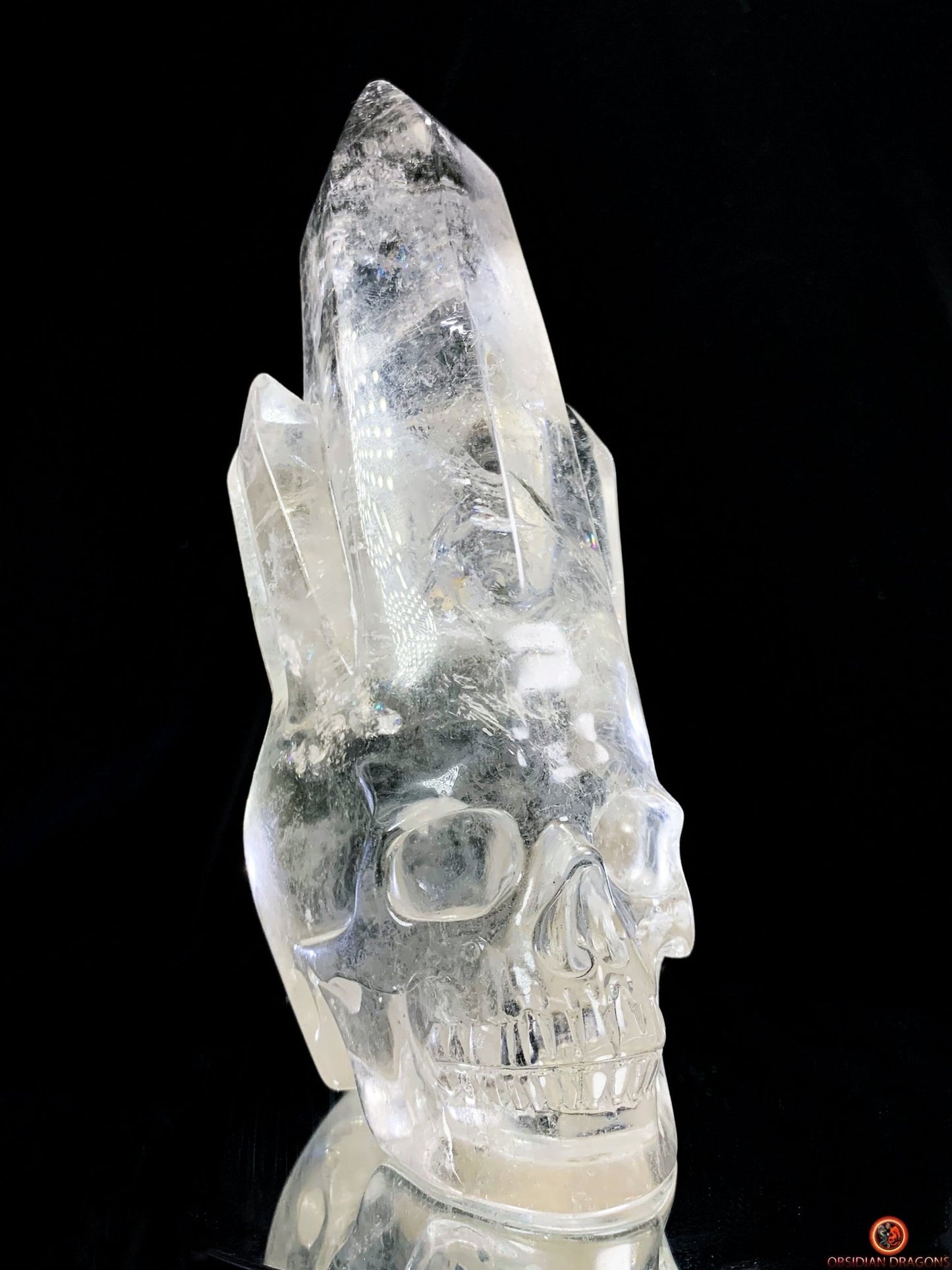 Crâne de Cristal - cristal de roche - Crâne à Pointes de Cristal