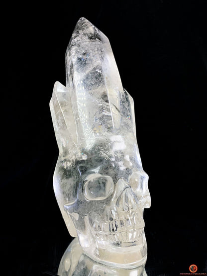 Crâne de Cristal - cristal de roche - Crâne à Pointes de Cristal