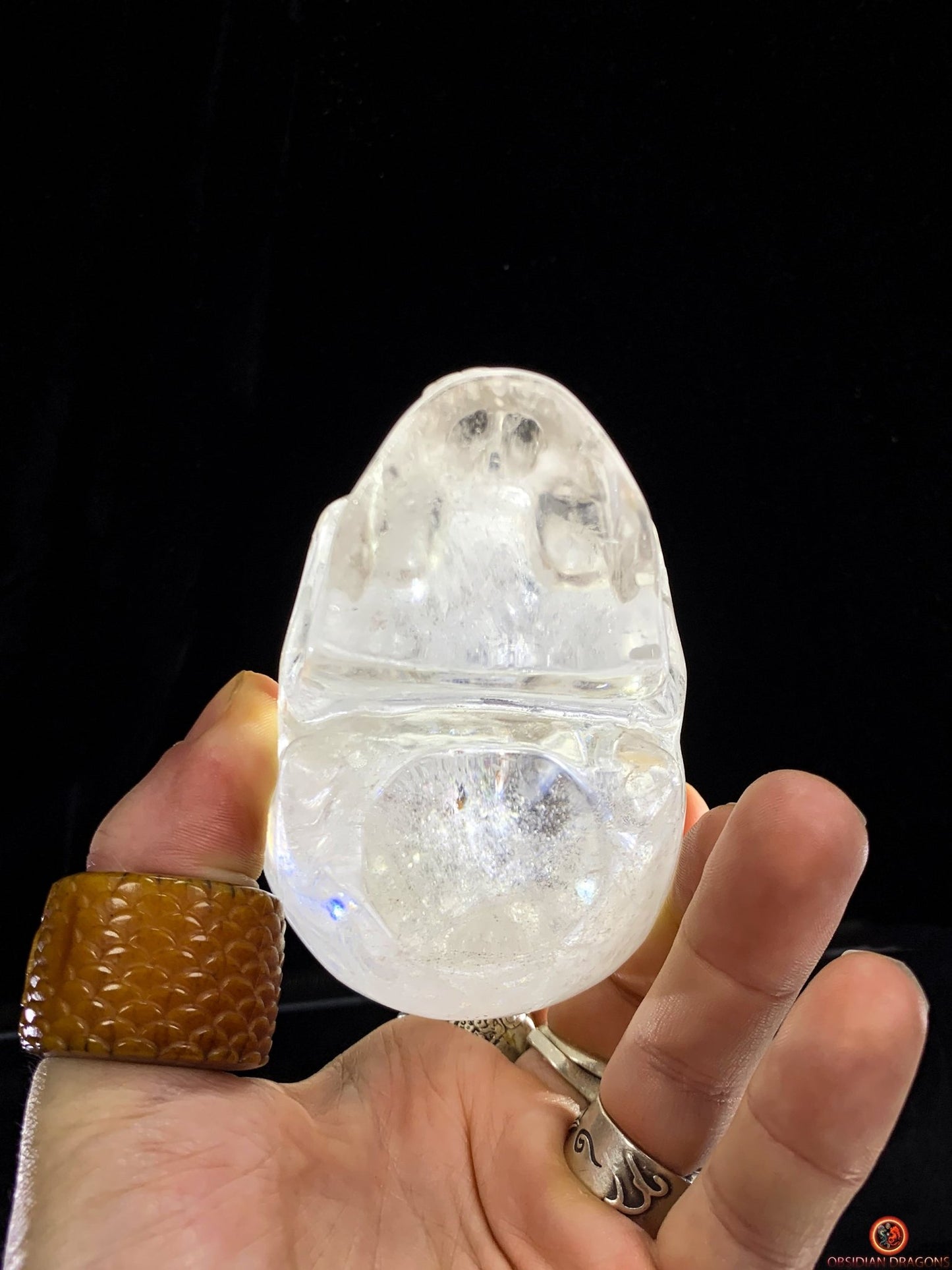 Crâne de Cristal - cristal de roche - Crâne à Pointes de Cristal