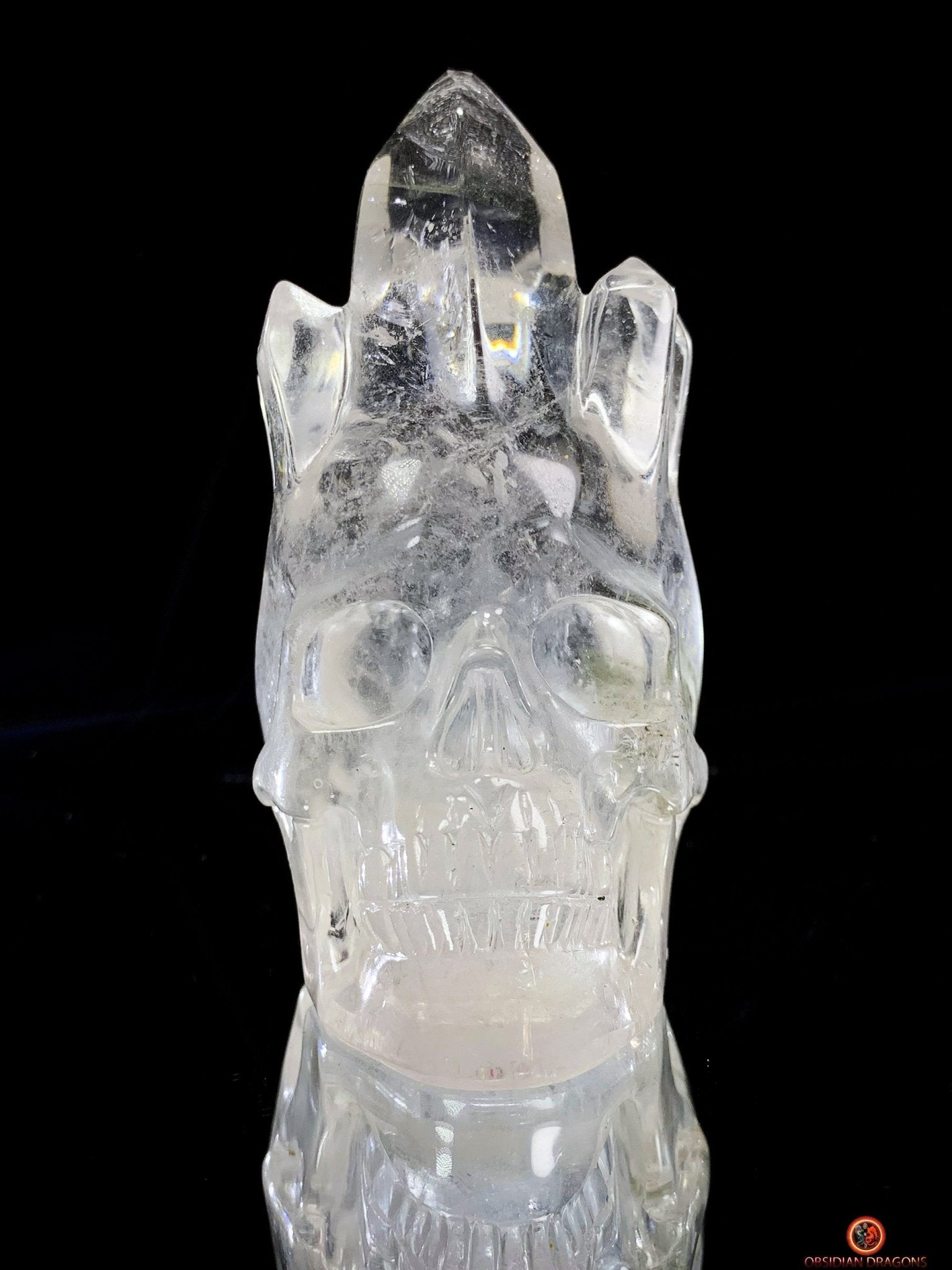 Crâne de Cristal de Roche - Crâne à Pointes de cristal | obsidian dragons