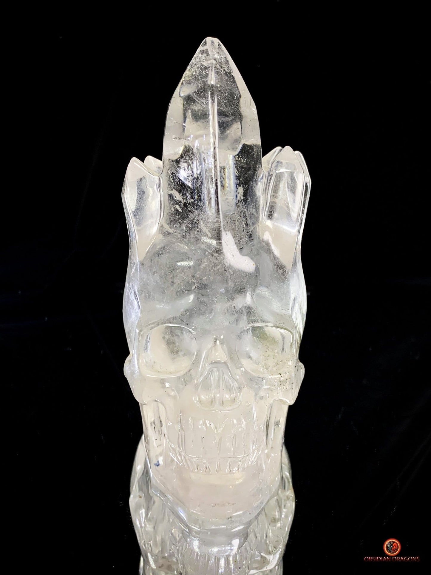 Crâne de Cristal de Roche - Crâne à Pointes de cristal | obsidian dragons