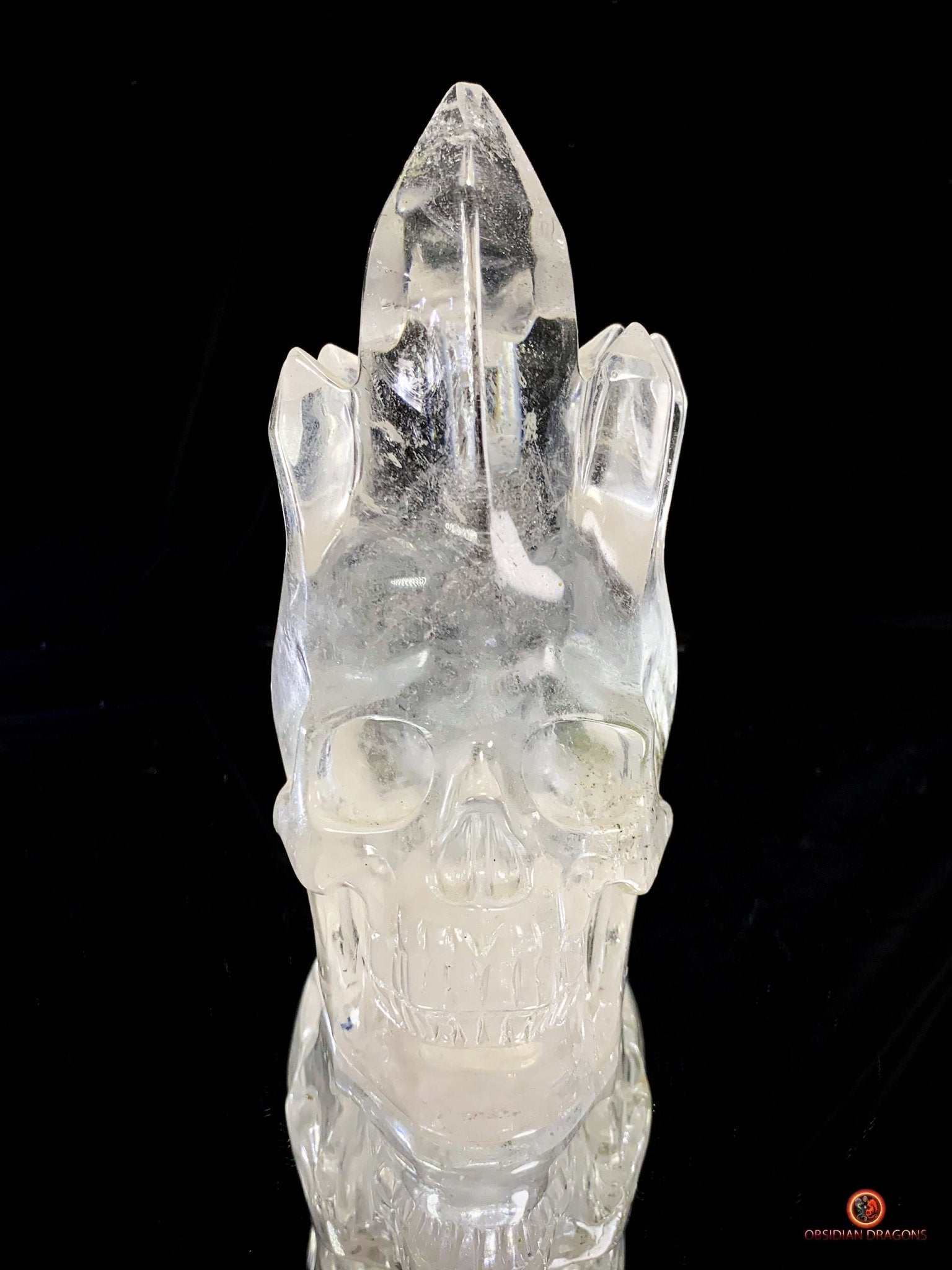 Crâne de Cristal de Roche - Crâne à Pointes de cristal | obsidian dragons