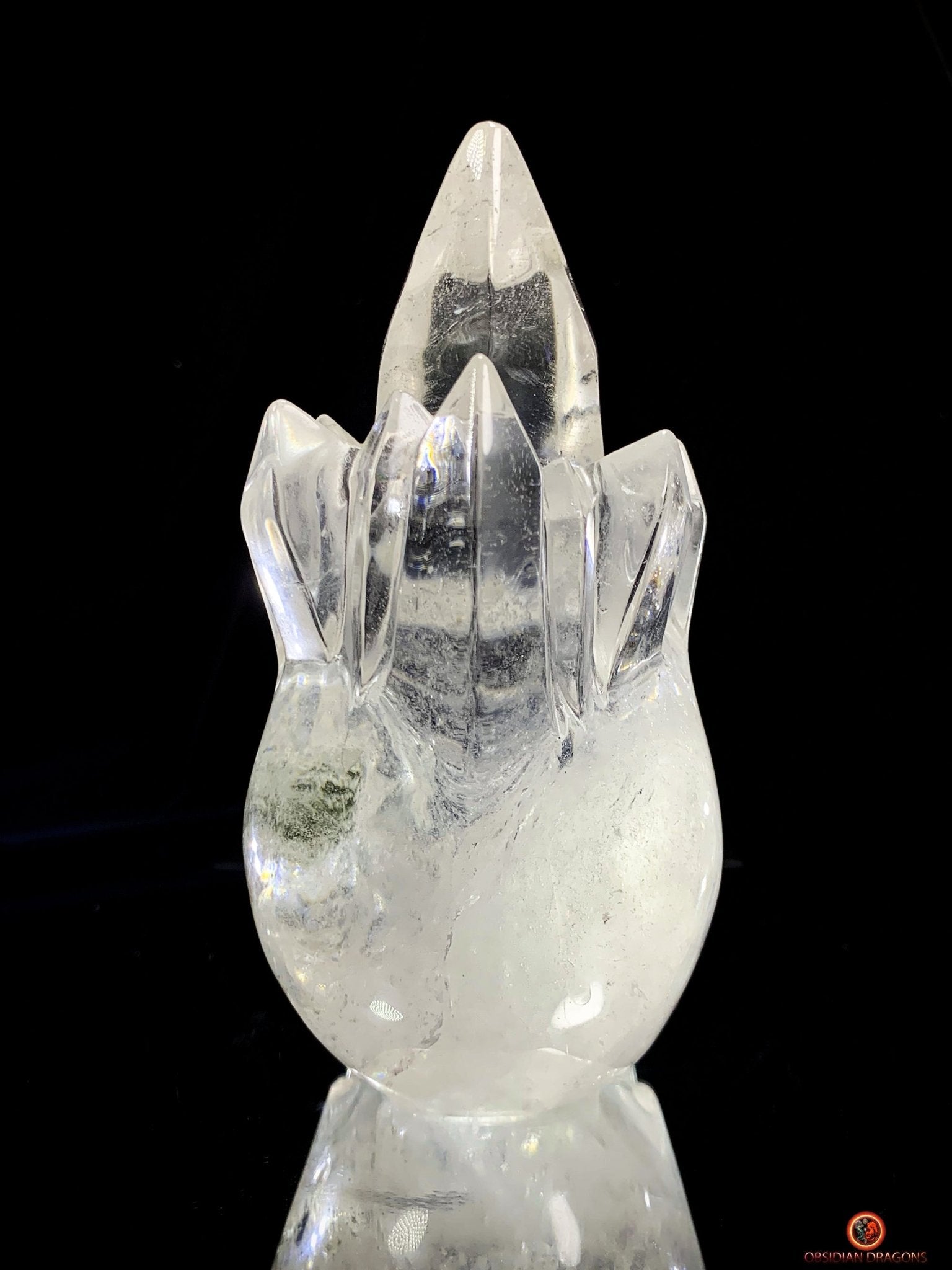 Crâne de Cristal de Roche - Crâne à Pointes de cristal | obsidian dragons